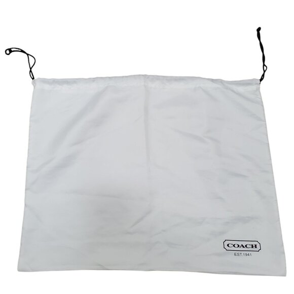 Coach Logo Branded White Large Nylon Silk 19" Rectangular Drawstring Dustbag - Picture 1 of 3